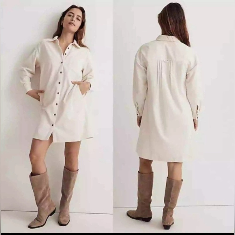 Madewell Corduroy Easy Mini Shirtdress Size 1X NWT